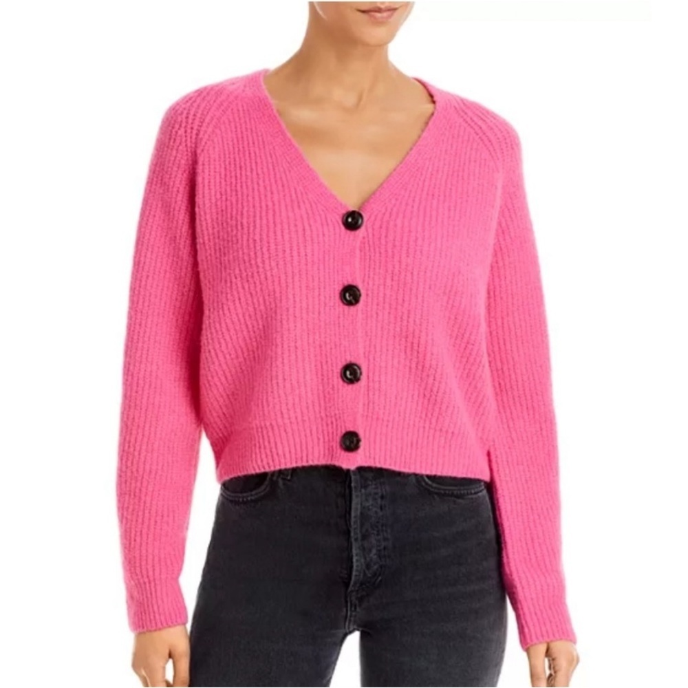 Rails | Pink Knit Crop Button Front Cardigan - image 2